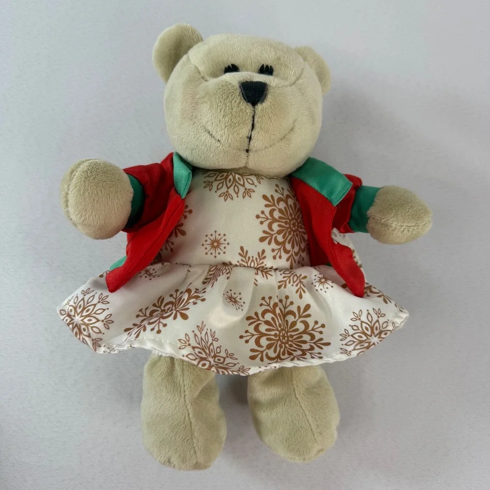 Starbucks‎ Bearista Bear 2017 Holiday Plush Snowflake Dress Rabbit Collectible